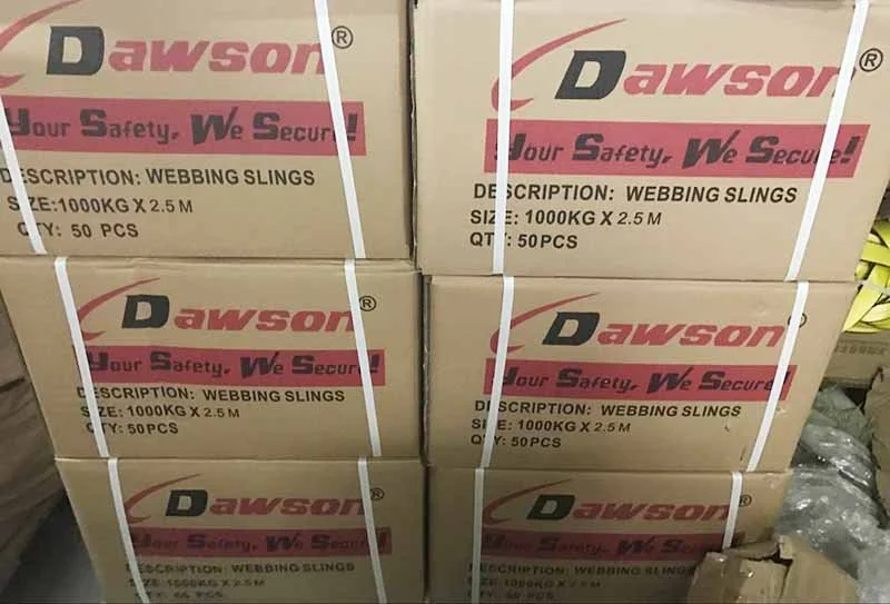 Package of WLL 12Ton Polyester Webbing Slings - 12000kg Lifting Slings - Dawson Group Ltd. - China Supplier